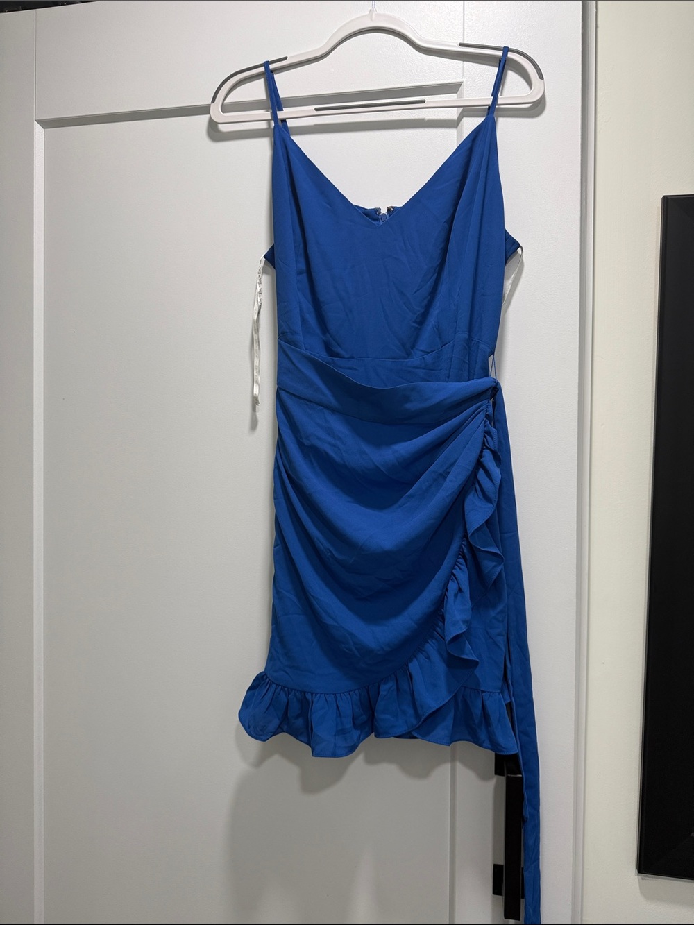 Lilly Pulitzer Cobalt Blue Ruffle Draped Mini Dress